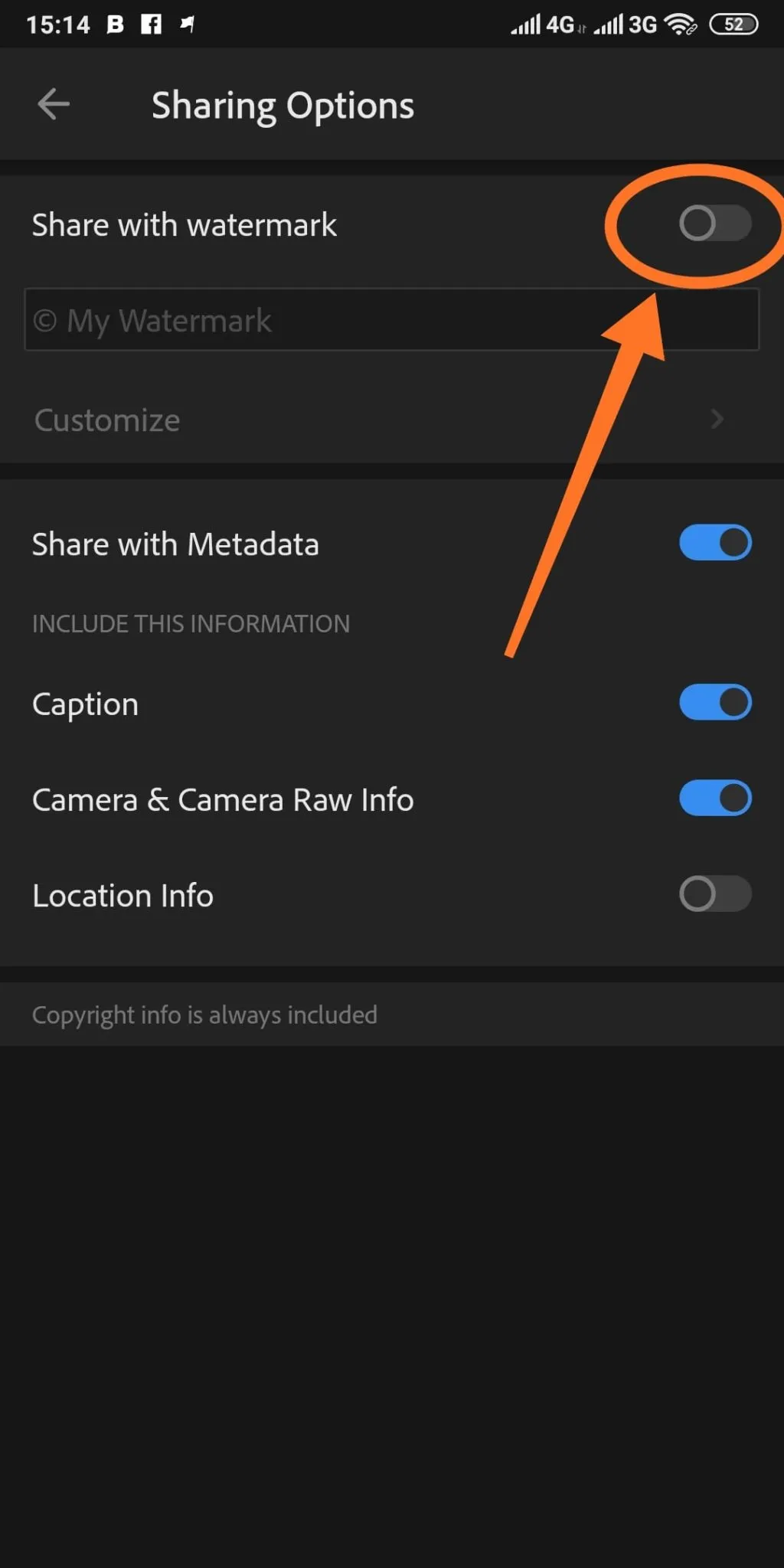 วิธีใส่ลายน้ำในรูป ด้วย Lightroom Mobile