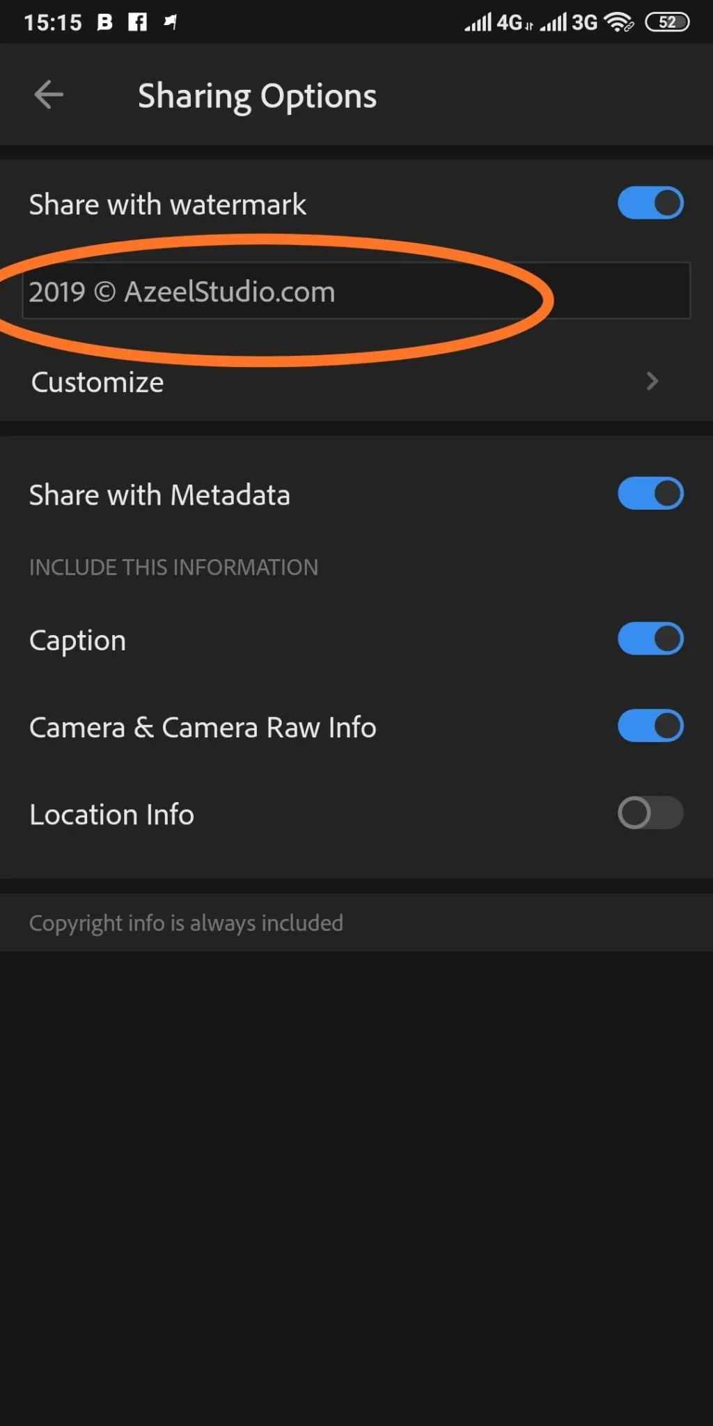 วิธีใส่ลายน้ำในรูป ด้วย Lightroom Mobile