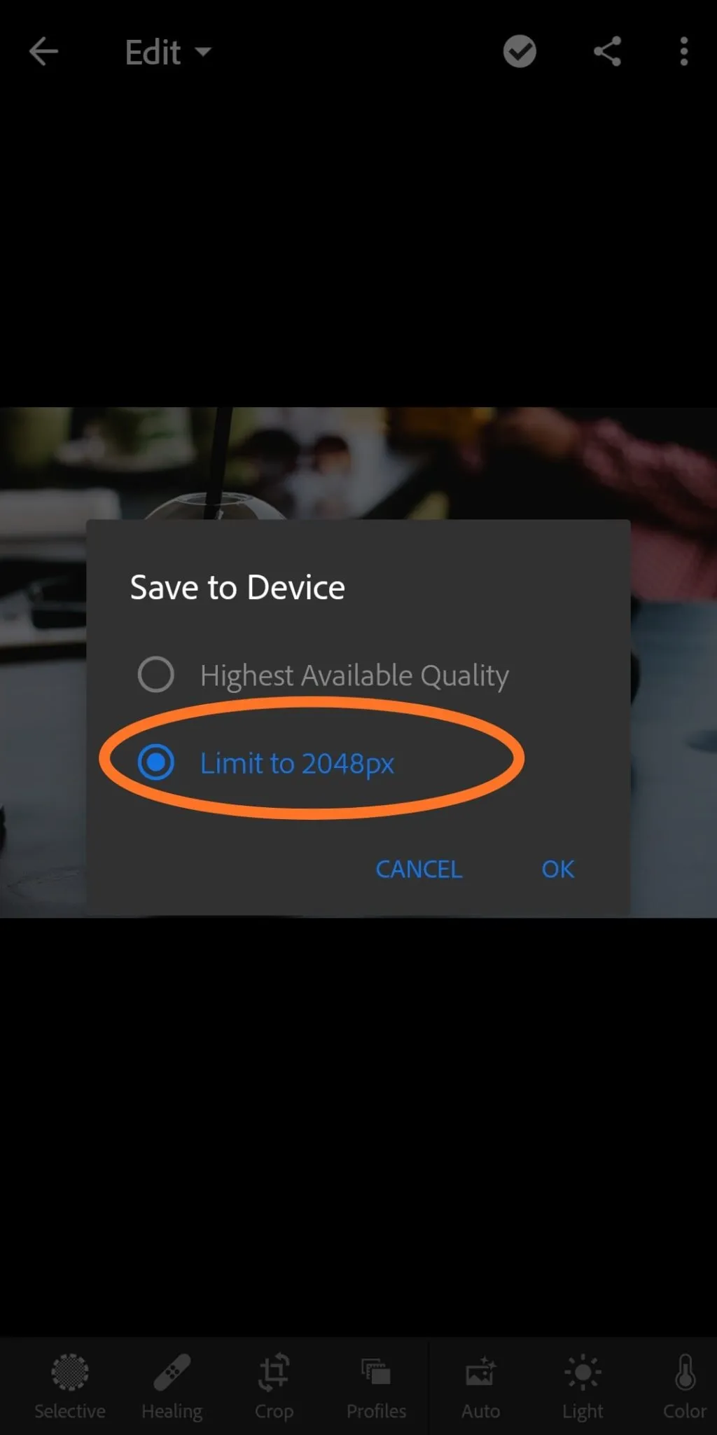 วิธีใส่ลายน้ำในรูป ด้วย Lightroom Mobile